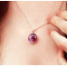 Ashes in Glass Memorial Silver Round Necklace Lilac