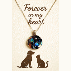 Pet Memorial Ashes Silver Round Necklace