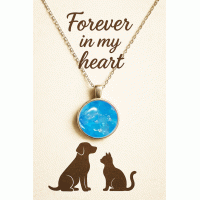 Pet Memorial Ashes Silver Round Necklace