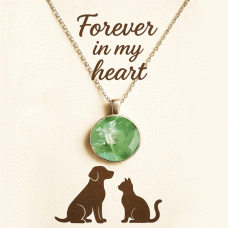 Pet Memorial Ashes Glass Round Necklace Pet Memorial Ashes Glass Round Necklace