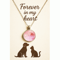 Pet Memorial Ashes Silver Round Necklace