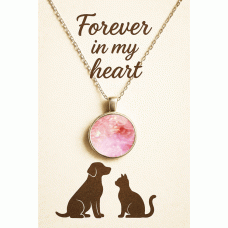 Pet Memorial Ashes Silver Round Necklace