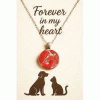 Pet Memorial Ashes Silver Round Necklace