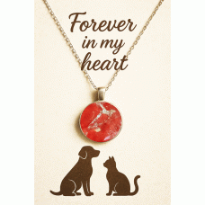 Pet Memorial Ashes Silver Round Necklace