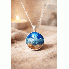 Beach Ashes Round Necklace Resin Beach Ashes Round Necklace Resin