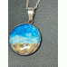 Beach Ashes Round Necklace Resin