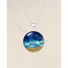 Beach Ashes Round Necklace Resin