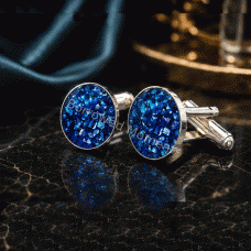 Round Resin Ash Cufflinks