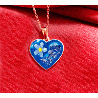 Forget Me Not Heart Necklace Resin Forget Me Not Heart Necklace Resin