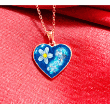 Forget Me Not Heart Necklace Resin