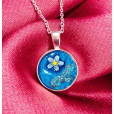 Forget Me Not Ashes Round Necklace Resin