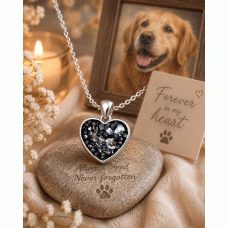 Pet Memorial Ashes Heart Necklace
