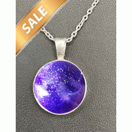 Cremation Ashes Round Resin Necklace