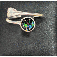 Ashes in Glass Feather Ring