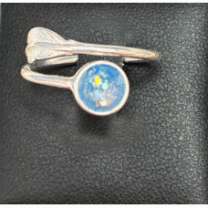Ashes in Glass Feather Ring