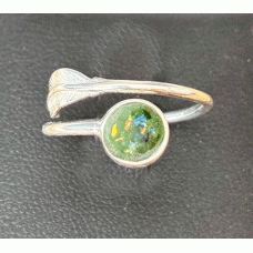 Ashes in Glass Feather Ring