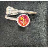 Ashes in Glass Feather Ring
