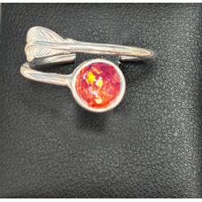Ashes in Glass Feather Ring