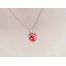 Round Ash in Glass Necklace Red