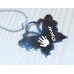 Butterfly Engraved Hand Print Footprint Necklace