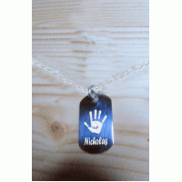 Mini Silver Hand Print Footprint ID Tag