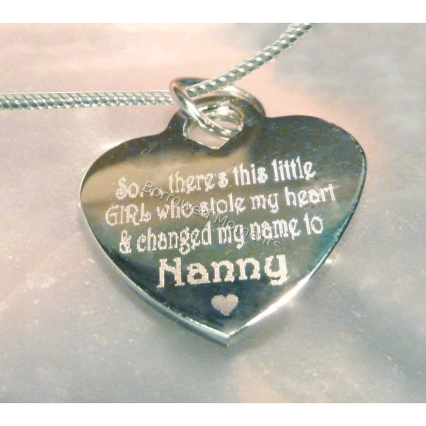 Engraved Silver Necklace NANNY