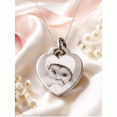 Sterling Silver Photo Engraved Necklace Sterling Silver Photo Engraved Necklace
