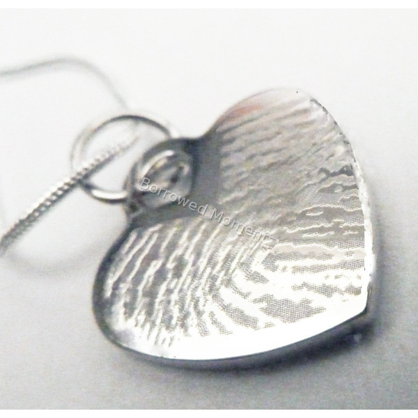 Engraved Fingerprint Necklace Sterling Silver Engraved Fingerprint Necklace Sterling Silver
