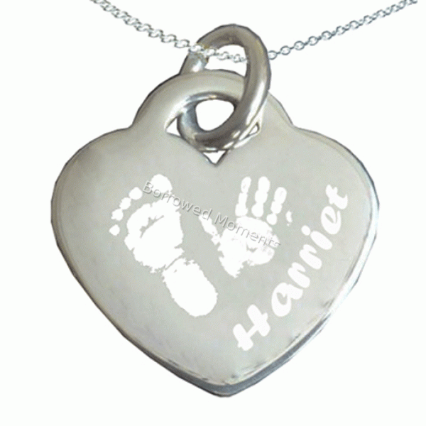 925 Silver Hand Print Footprint Necklace