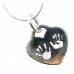 Engraved Hand Print Footprint Silver Necklace