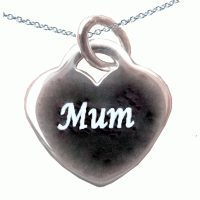Mum Engraved Sterling Silver Necklace