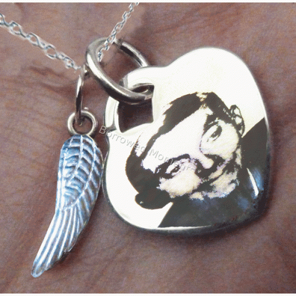 Memory Photo Necklace Angel Wing Memory Photo Necklace Angel Wing