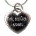 Engraved Silver Double Fingerprint Heart Necklace