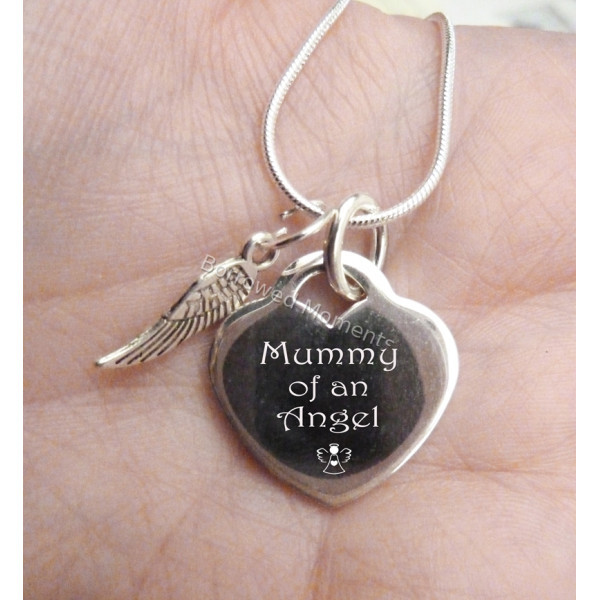 Mummy of an Angel Engraved Silver Keepsake Necklace Mummy of an Angel Engraved Silver Keepsake Necklace
