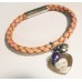 Ladies Tribal PINK Leather Photo Charm Bracelet