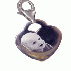 925 Silver Photo Engraved Clip Charm
