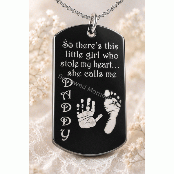 Sentimental Hand Footprint ID Tag