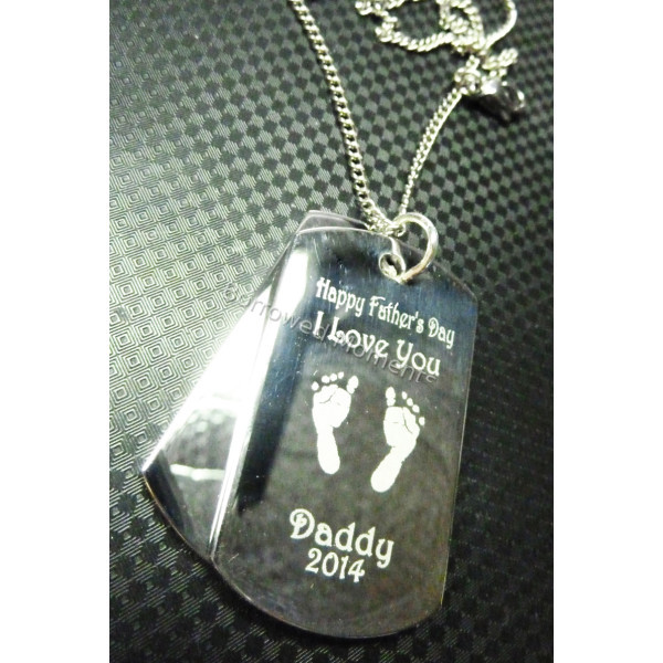 Engraved Prints Double ID Tags on Chain Engraved Prints Double ID Tags on Chain