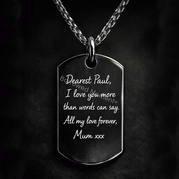 Handwriting Dog Tag Necklace Handwriting Dog Tag Necklace