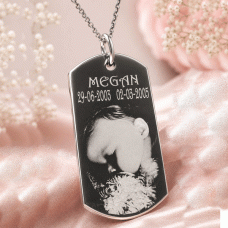 Loss Engraved Photo Keepsake Mens ID Tag Loss Engraved Photo Keepsake Mens ID Tag