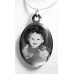 Engraved Photo Necklace Oval Charm