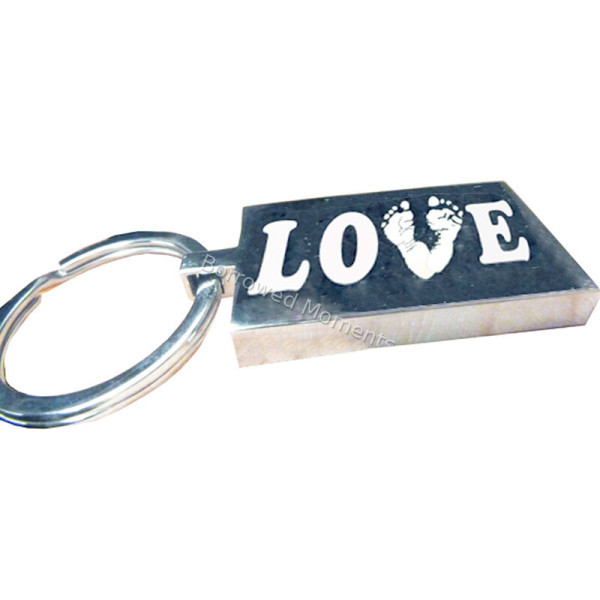 LOVE Engraved Print Key Ring
