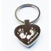 Engraved Hand Print Footprint Key Ring Heart