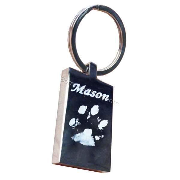 Pet Paw print Engraved Key Ring