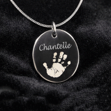 925 Silver One Print Necklace Round