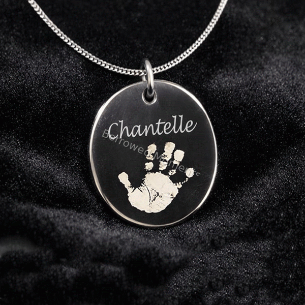 925 Silver One Print Necklace Round
