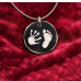 925 Silver Two Prints Necklace Round 925 Silver Two Prints Necklace Round