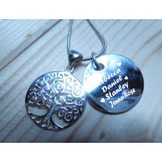 Family Names and Tree of Life Necklace