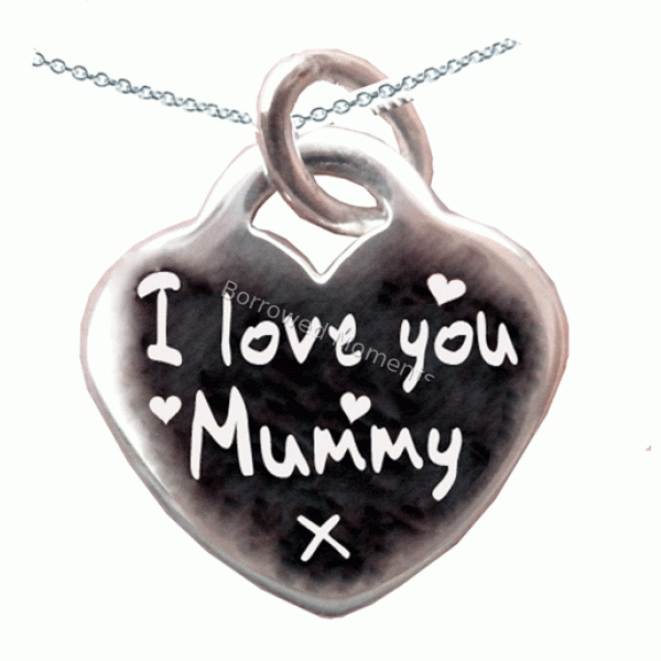 I Love You Mummy Personalised Silver Necklace I Love You Mummy Personalised Silver Necklace