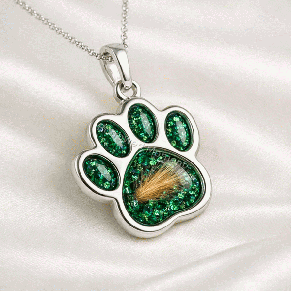 Pet Fur Pawprint Necklace Pet Fur Pawprint Necklace